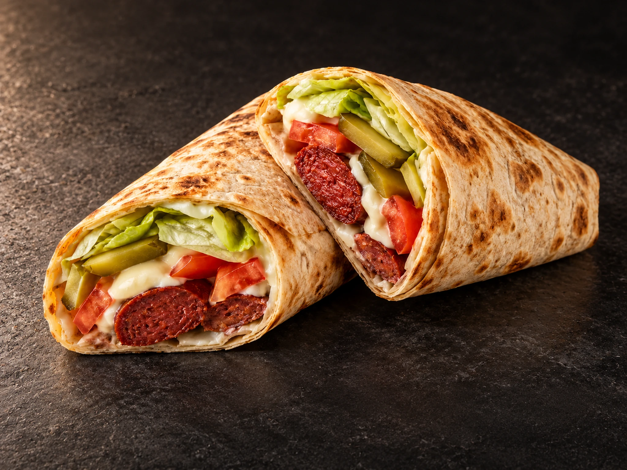 Illustration of Dough Boss wraps and sandwiches